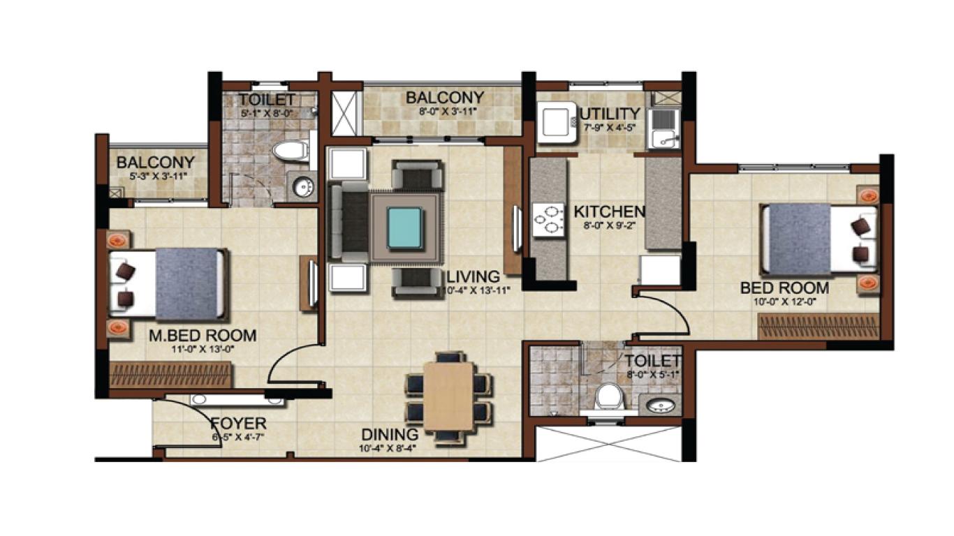 Sattva East Crest Old Madras Road-floor plan 2.jpg